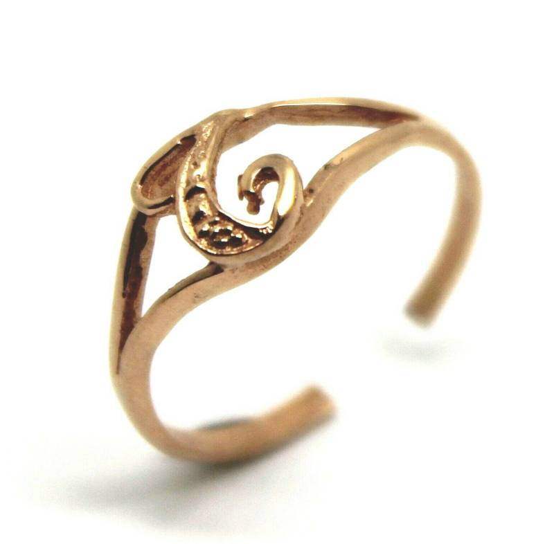 Echter Massiver 9Ct 9K Gelb Oder Rose Weißgold 375 Initial Toe Ring T von KaedesignsJewellery