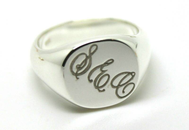Echter Massiver Neuer Sterling Silber Ovaler Signet Ring Mit Ihren Initialen Graviert von KaedesignsJewellery