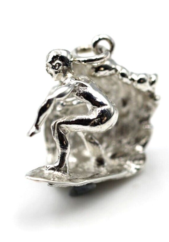 Echter Sterling Silber 925 Surfer Surf On Wave 3D Anhänger Oder Charm von KaedesignsJewellery