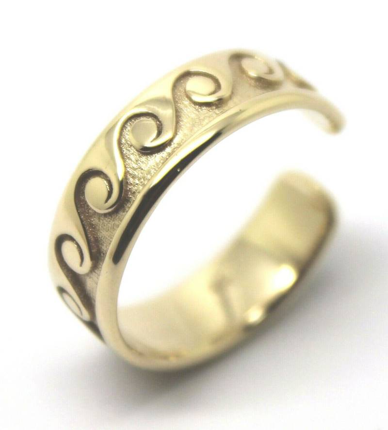 Echte Volle Massive 9 Karat Gelb Oder Rose Weißgold Sterling Silber Surf Wave Toe Ring von KaedesignsJewellery