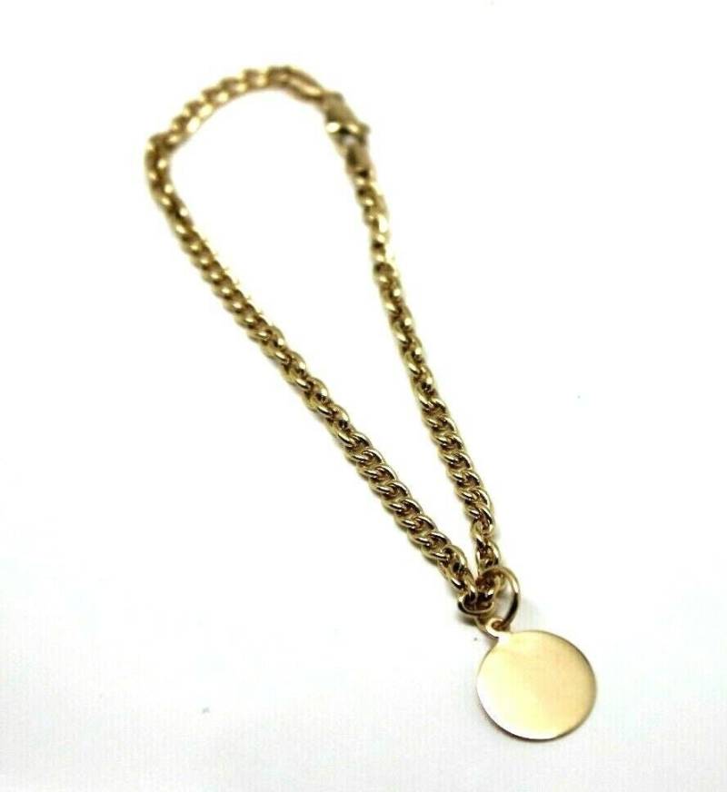 Echtes 9 Karat Gelbgold Handgefertigtes Panzerarmband 19cm Lang + Scheibe von KaedesignsJewellery
