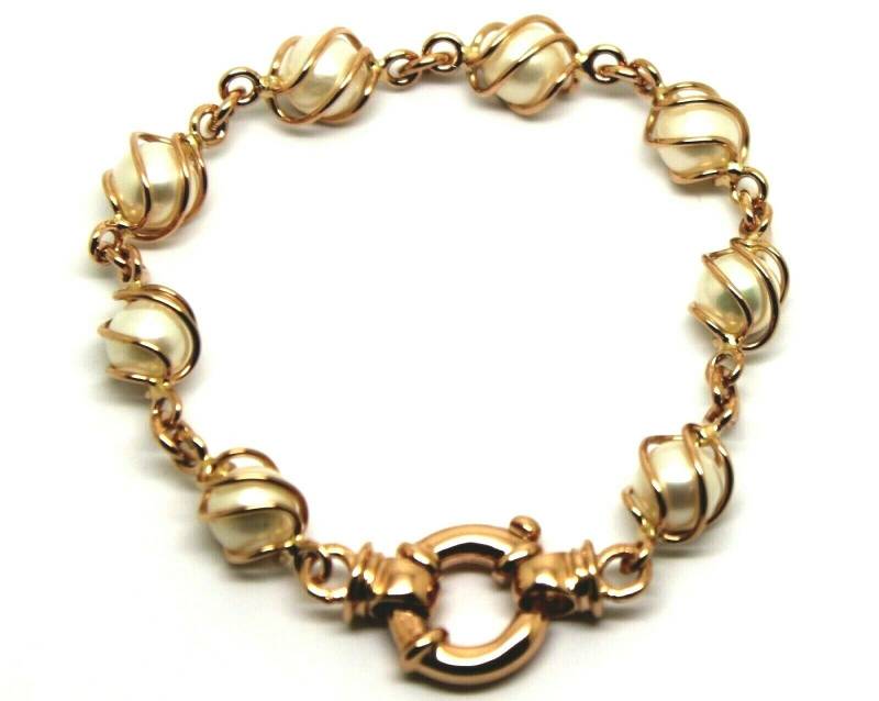 Echte Handgemachte 9 Karat Gelb, Rose Oder Weißgold Süßwasserperle 19 cm Armband von KaedesignsJewellery