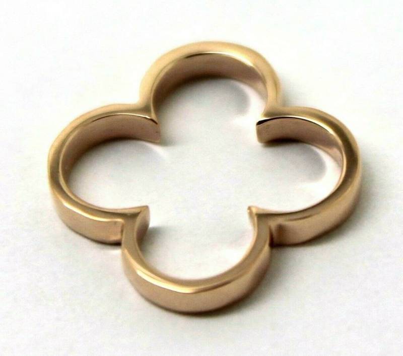 Echtes Solides 9 Karat Gelb, Rose, Oder Weißgold Kleiner Vierblättriges Kleeblatt Anhänger 427 von KaedesignsJewellery