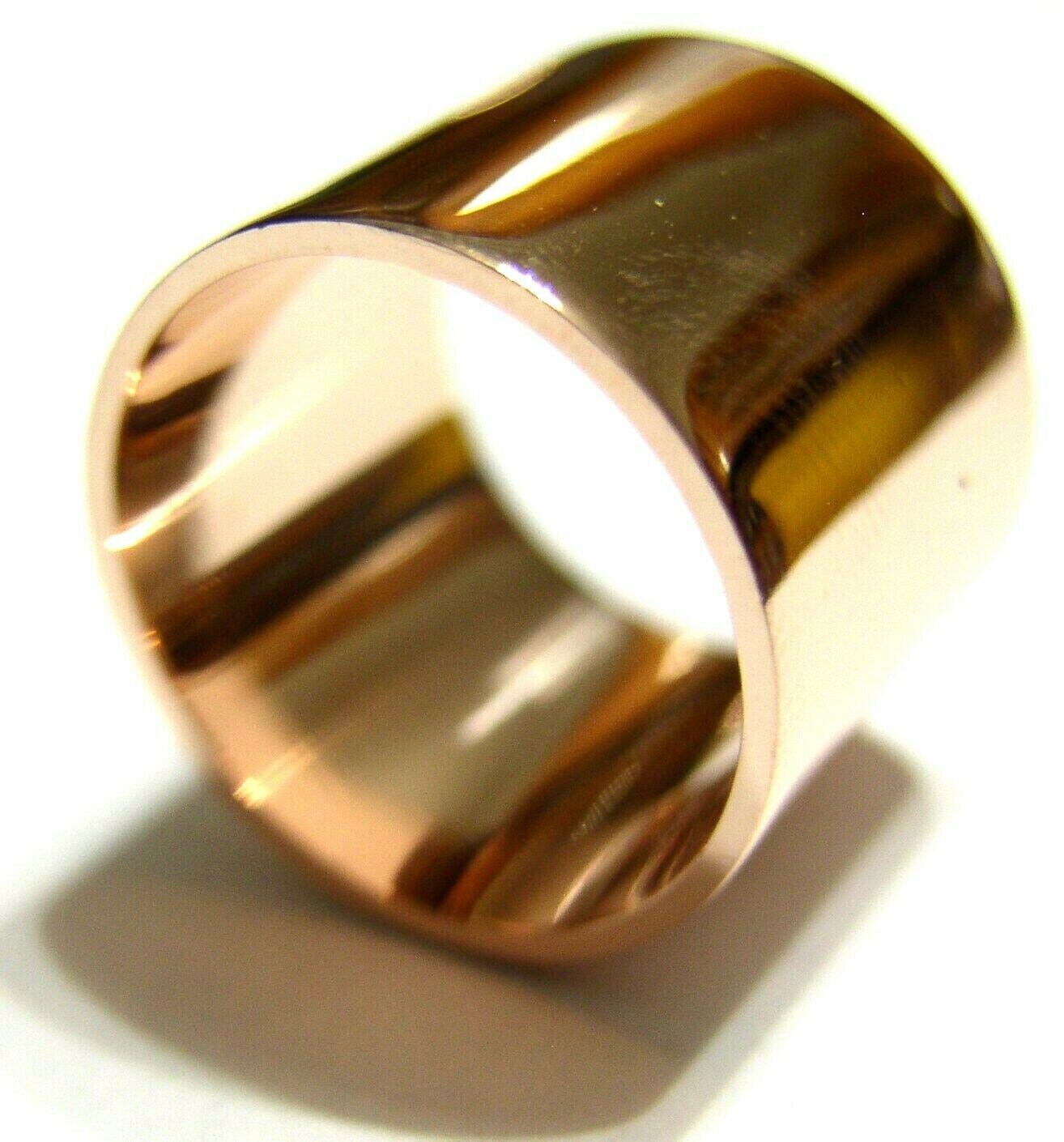 Größe M, Schwerer Echter 9Kt 9Ct Gelb-, Rosé - Oder Weißgold/375Er, Voller Massiver 15mm Extra Breiter Bandring von KaedesignsJewellery