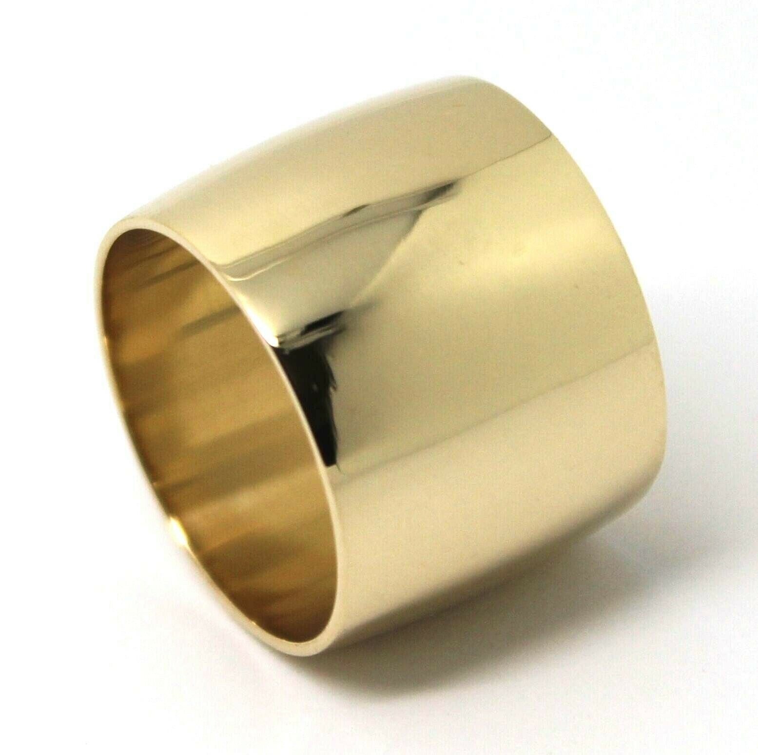 Größe M/6 Riesiger Echter 9K 9 Karat Gelb-, Rosé - Oder Weißgold-Vollmassiver 16mm Extrabreiter Bandring von KaedesignsJewellery