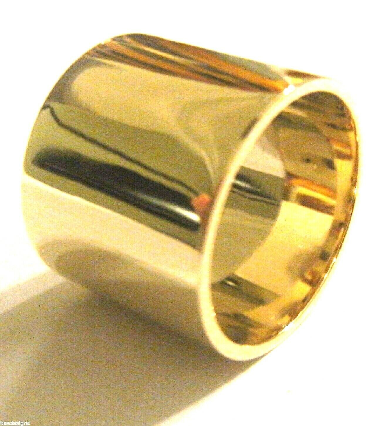 Größe M Kaedesigns, Echter Massiver 9T Gelbgold/375Er Voller 16mm Extrabreiter Bandring von KaedesignsJewellery