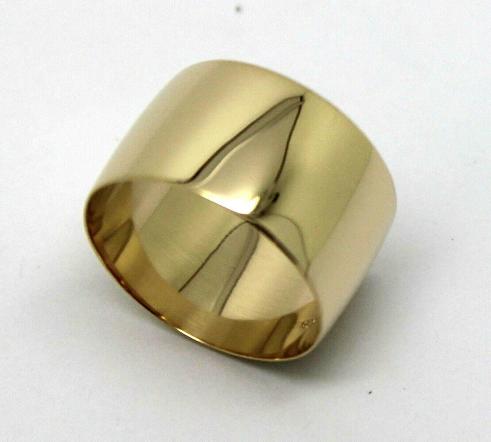 Größe P Echte 12mm Breit 9 Karat 9K Gelb, Rose Oder Weißgold Full Solid Extra Breiter Bandring von KaedesignsJewellery