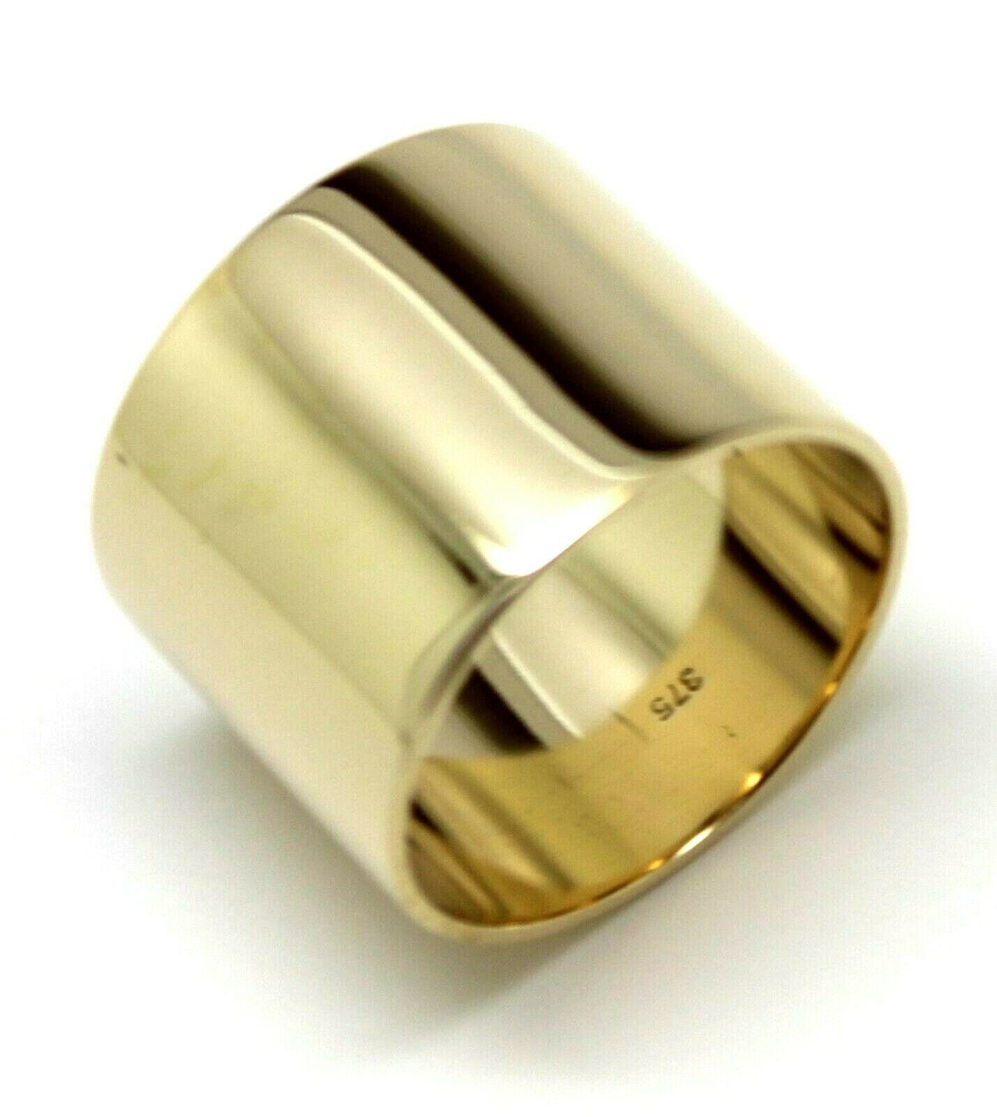 Größe R Echter Massiver 9 Karat Gelb-, Rosé - Oder Weißgold/375Er Voller 16mm Extrabreiter Bandring von KaedesignsJewellery