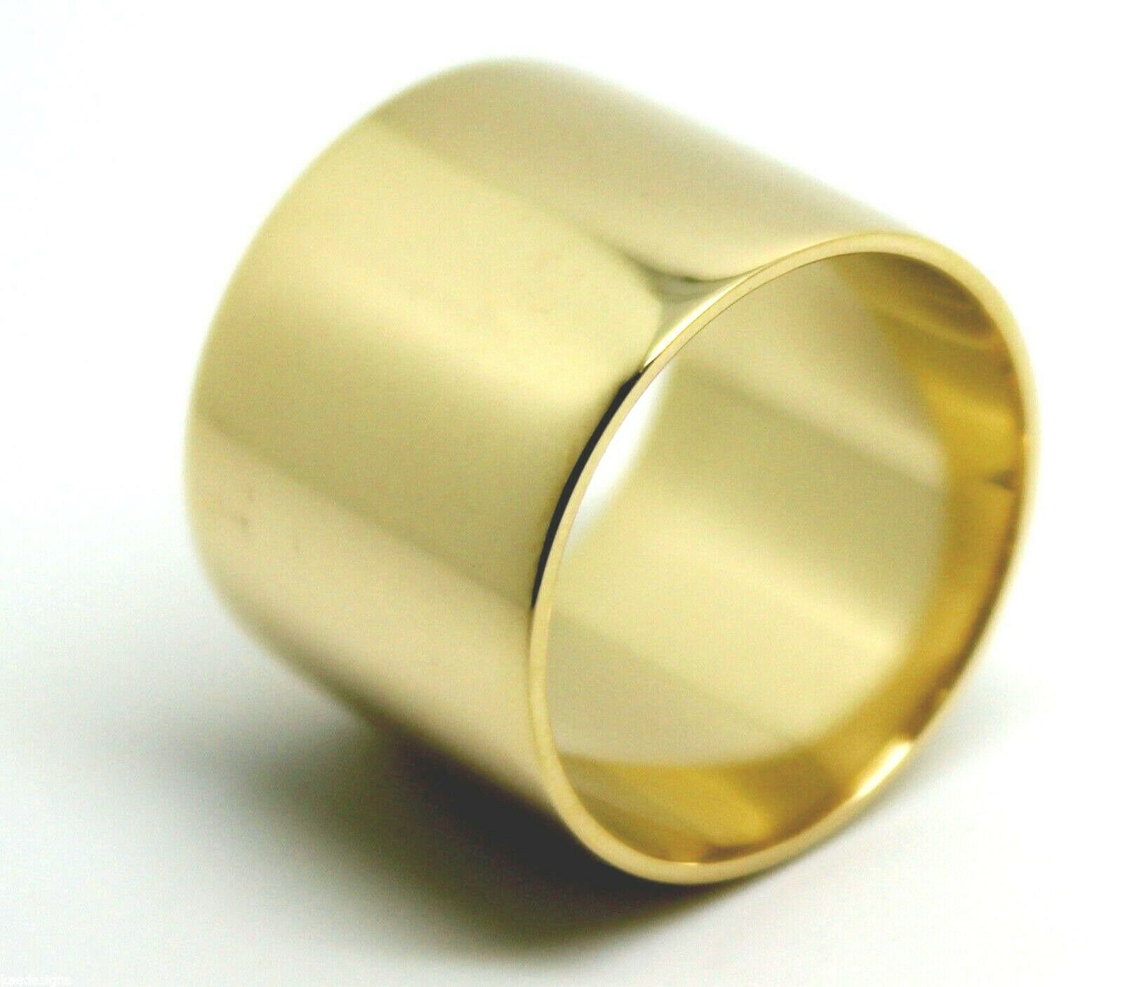 Größe S 1/2 - 9Kt 9 Karat Gelb- Oder Rosé- Weißgold Massiver 16mm Extra Breiter Zigarrenbandring von KaedesignsJewellery