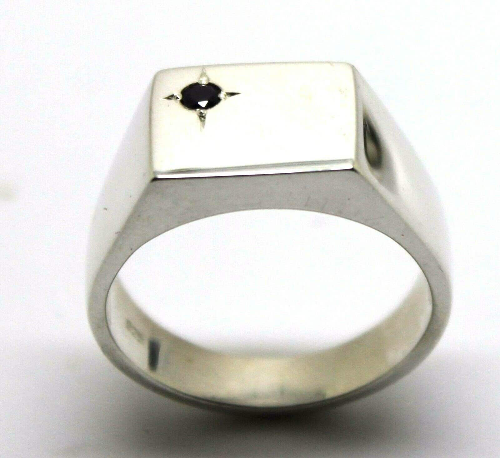 Größe Z Herren Massiv Sterling Silber Schwarz Saphir Quadrat Signet Ring von KaedesignsJewellery