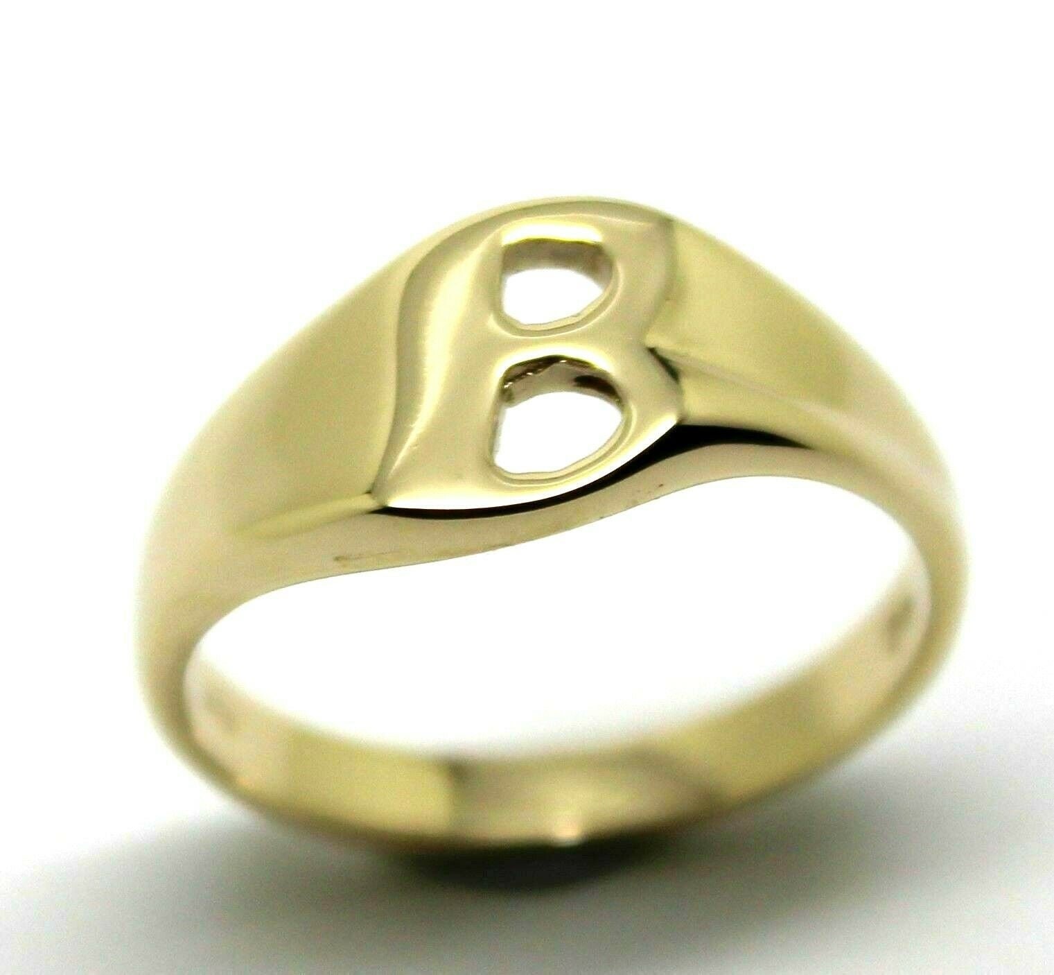 Kaedesigns, Echt, 9Ct 9K Massivgelb Oder Rose Weißgold 375 Groß Initial Ring B von KaedesignsJewellery