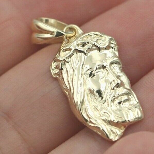 Kaedesigns, Echte Schwere 9Ct 9K Gelb, Rose Oder Weiß Solid Gold Jesus Anhänger Religiös von KaedesignsJewellery