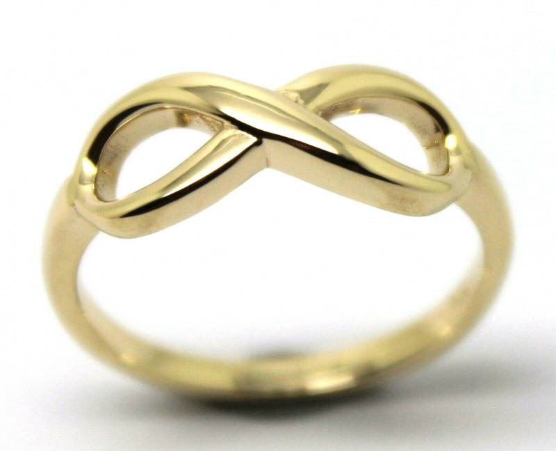 Kaedesigns, Echter Solider Zarter Echter 9 Karat Gelbgold, Rosé - & Weißgold-Infinity-Ring Größe K von KaedesignsJewellery