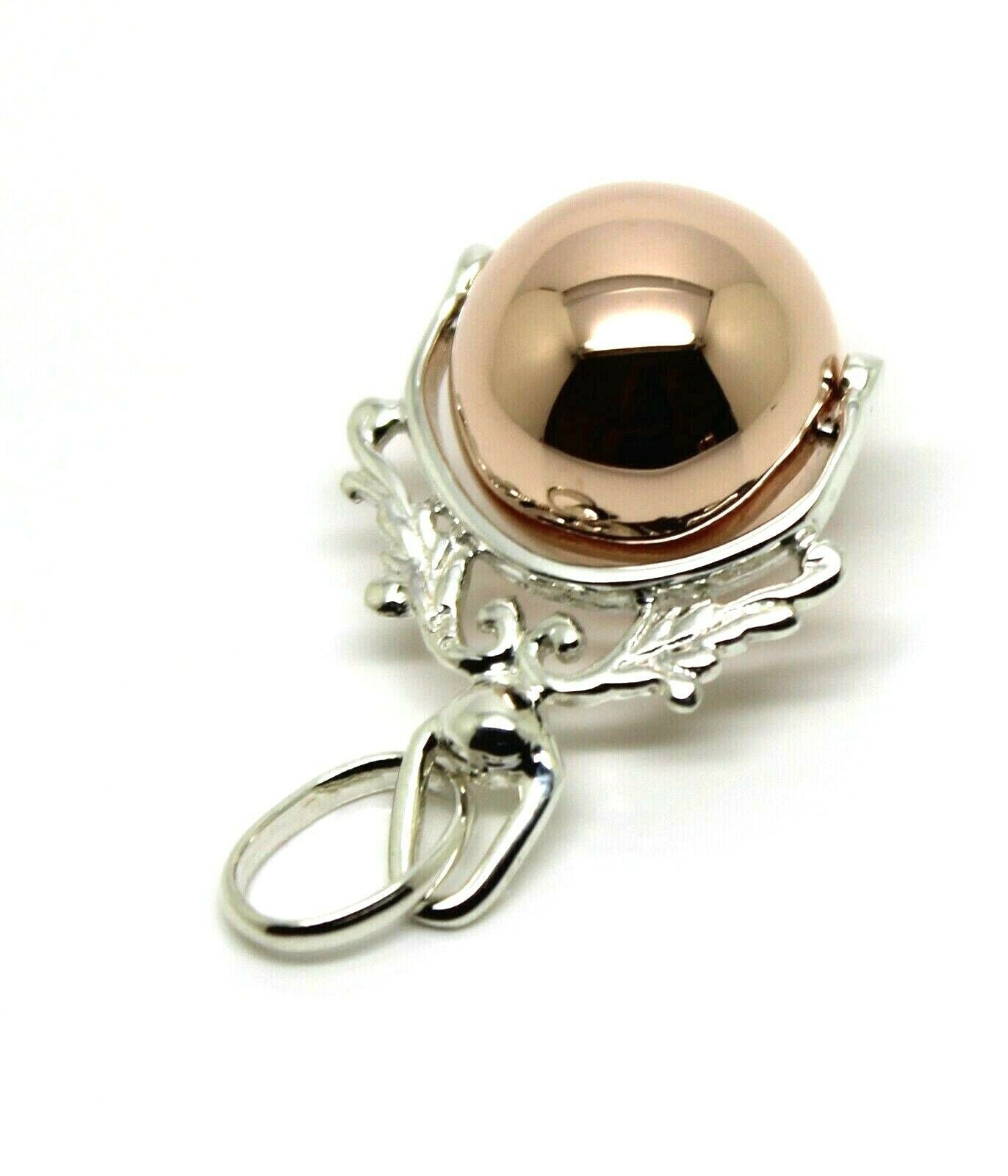 Kaedesigns Echtes 9 Karat 9Kt Rose Gold + Massiver Silber Spinner Ball Anhänger von KaedesignsJewellery