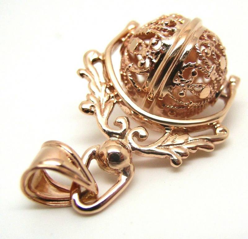 Kaedesigns Echter Schwerer 9 Karat 9K Solid Gelb, Rose Oder Weißgold Filigrane Spinner Anhänger von KaedesignsJewellery
