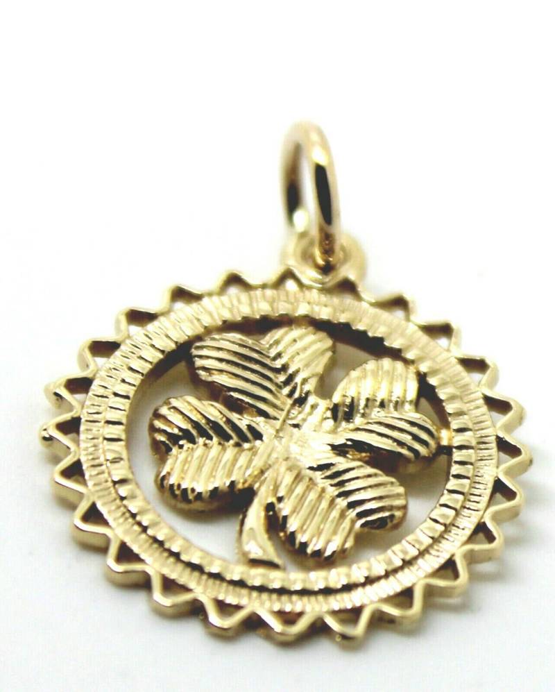 Kaedesigns Echter 9 Karat Gelb - Oder Rosé - Weißgold-Kleeblatt-Anhänger von KaedesignsJewellery
