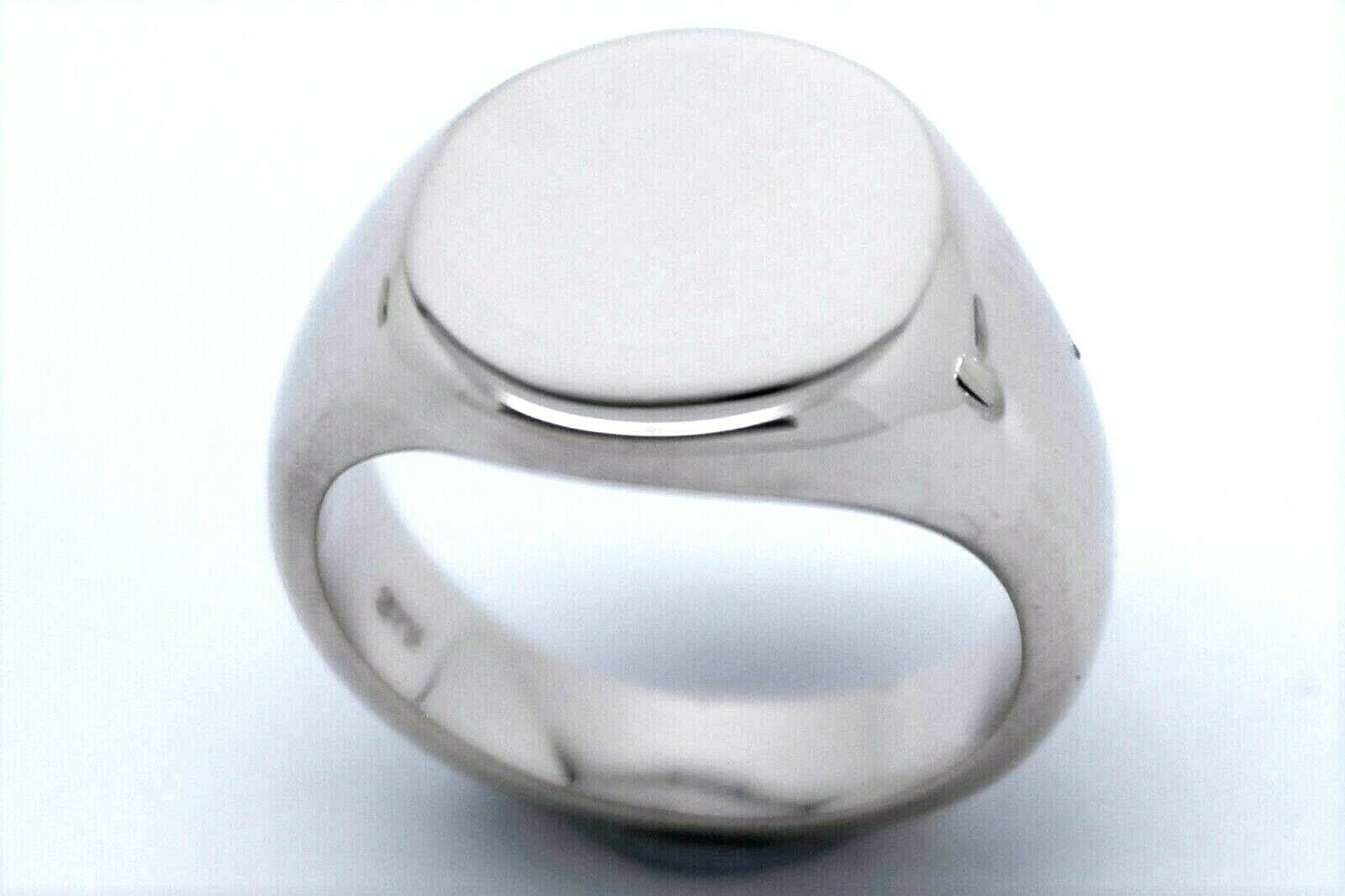 Kaedesigns Voll Massiv Schwere Neue 9 Karat Weißgold Oval Siegelring Größe H von KaedesignsJewellery