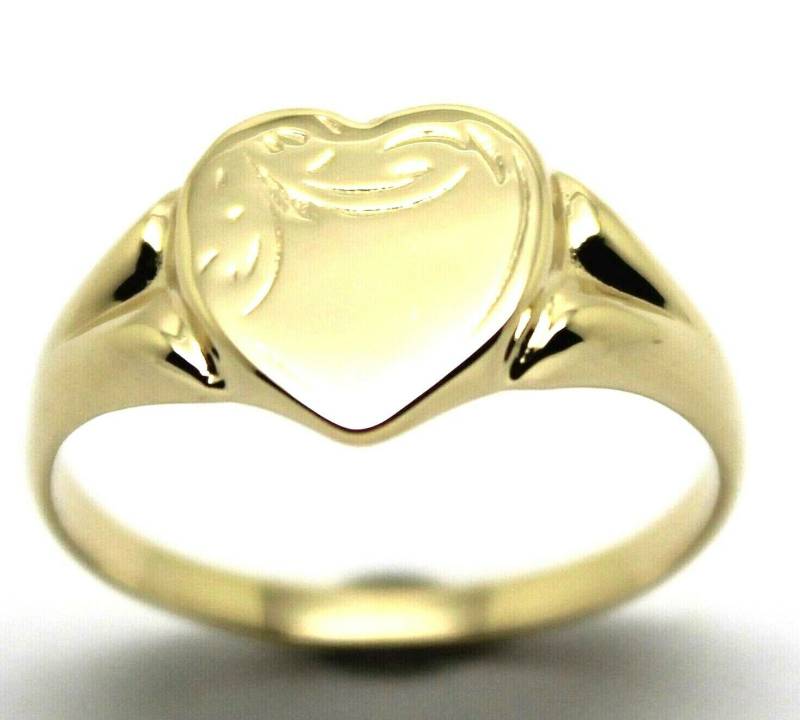 Kaedesigns Neue Größe K Echt Massiv Neu 9Ct 9K Gelb, Rose Oder Weißgold Herz Signet Ring 265 von KaedesignsJewellery