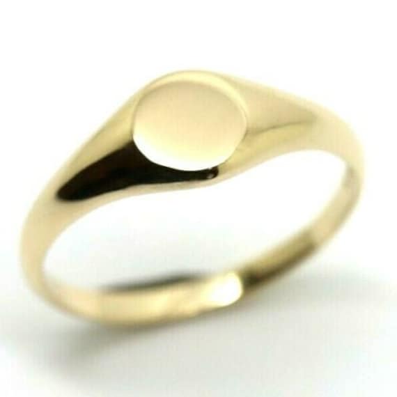 Kaedesigns Neue Größe P Neu 9Ct 9K Gelbgold Rund Signet Ring 7mm X von KaedesignsJewellery