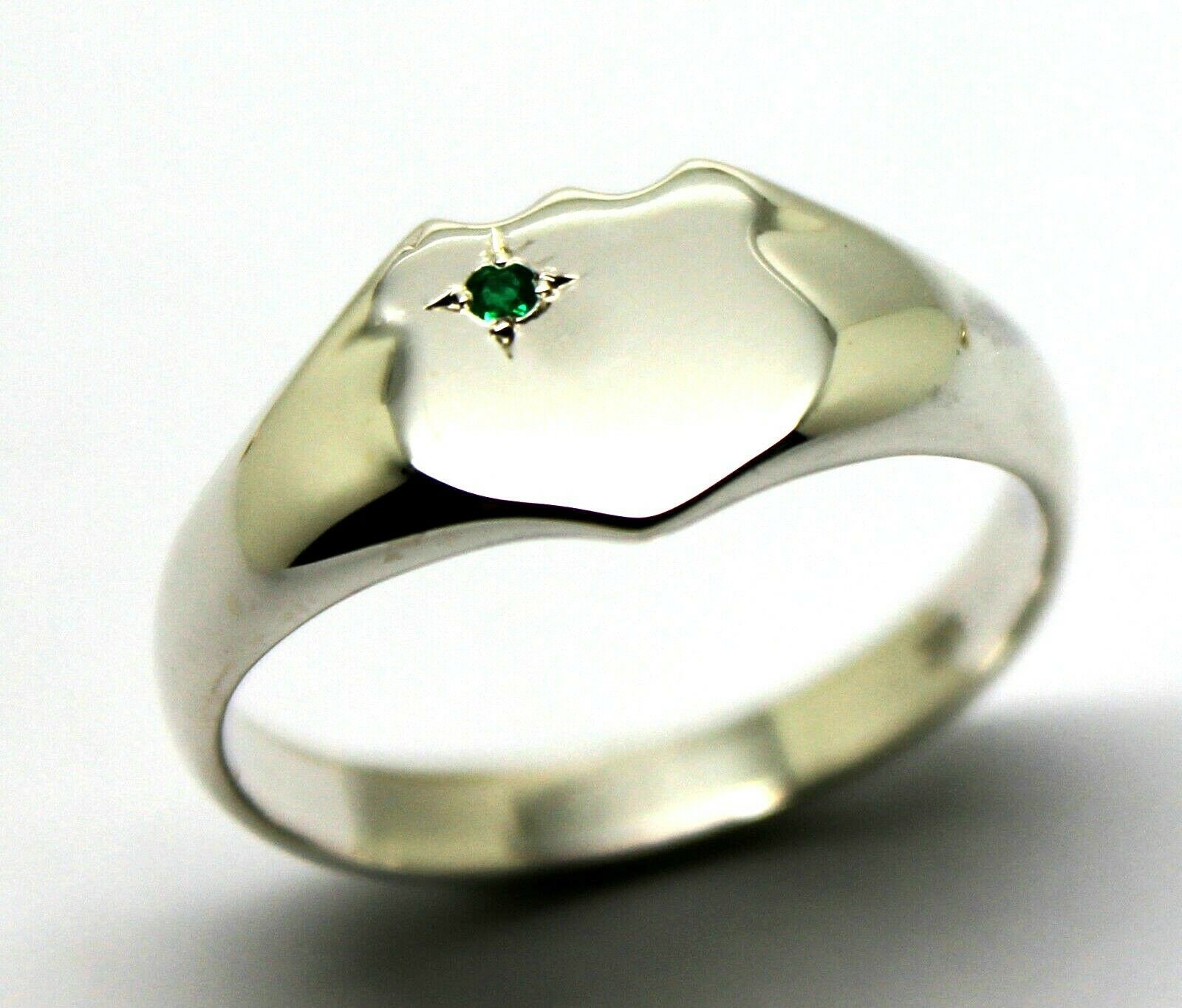 Kaedesigns Neue Größe V Großer Sterling Silber Schild Grün Smaragd Signet Ring Kaedesigns Neue Größe V Großer Sterling Silber Schild Grün Smaragd Signet Ring von KaedesignsJewellery