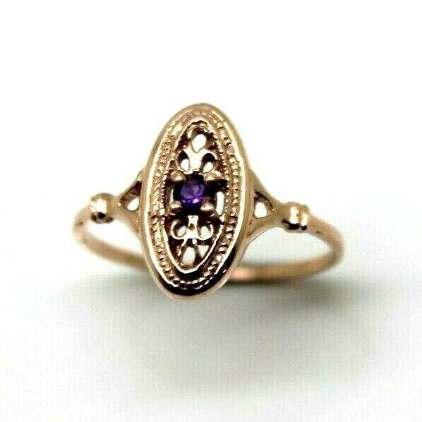 Kaedesigns Neuer Echter 9Ct Gelb, Rose Oder Weißgold Zarter Amethyst Filigran Ring von KaedesignsJewellery