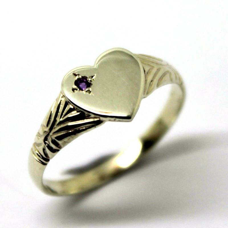 Kaedesigns Sterling Silber Herz Amethyst Set Signet Ring von KaedesignsJewellery