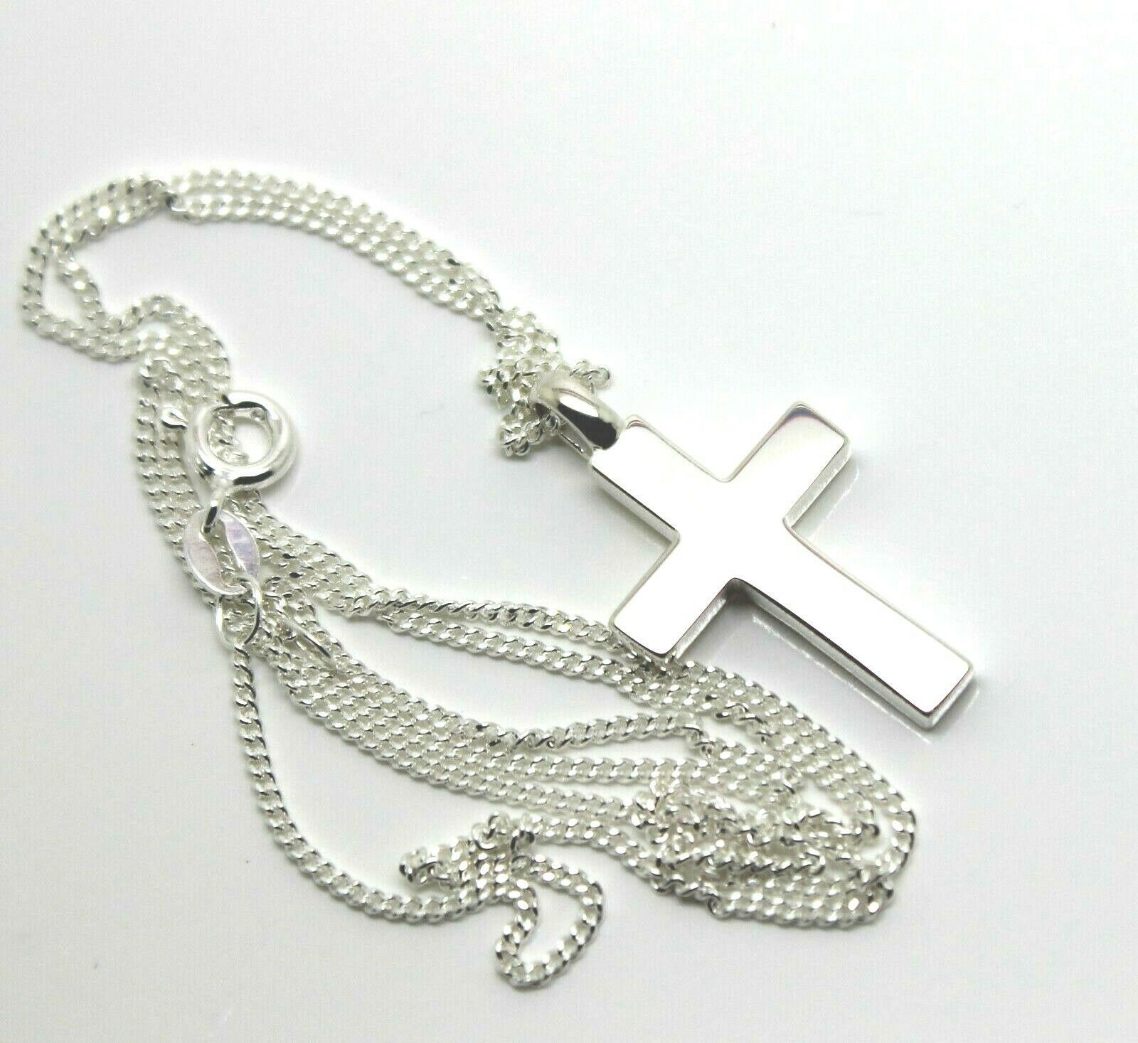 Massiver Neuer Sterling Silber 925 Uni Kreuz Anhänger & 55cm Kerb Kette Halskette von KaedesignsJewellery