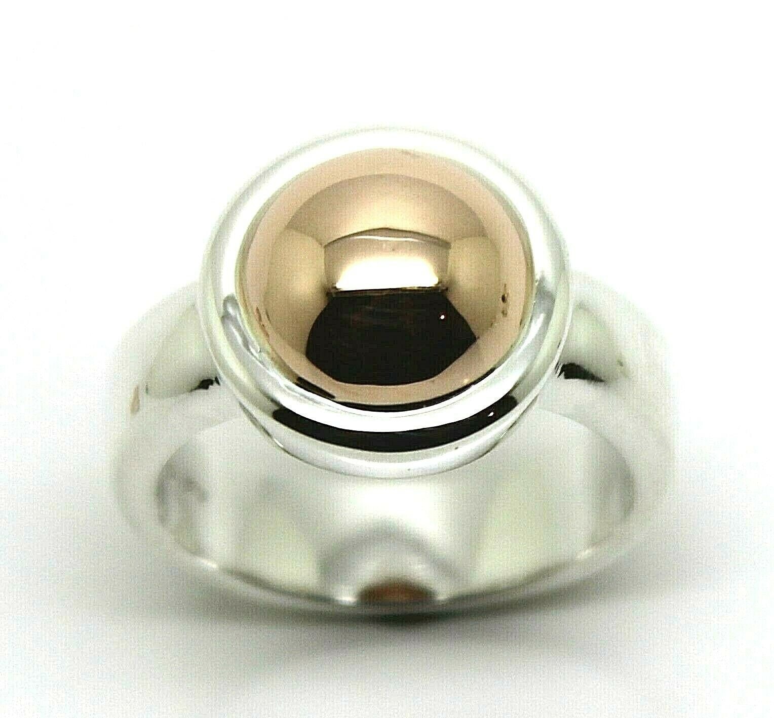 Neuer Echt Sterling Silber & 9Ct Roségold 375 Halbkugel Ring von KaedesignsJewellery