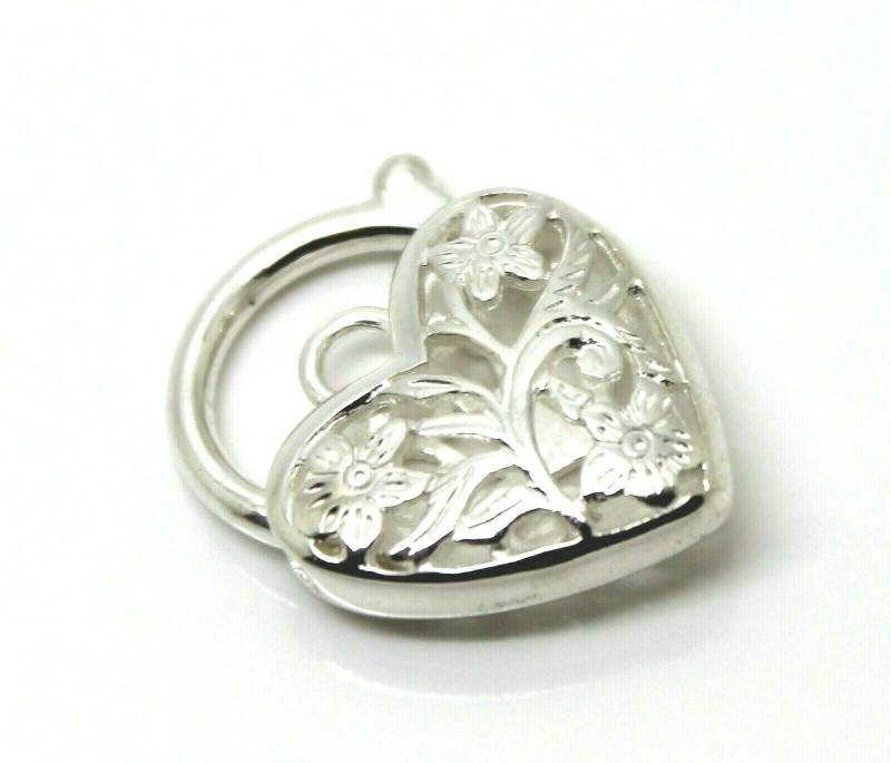 sterling Silber 925 Filigran Herz Vorhängeschloss Anhänger 15mm von KaedesignsJewellery