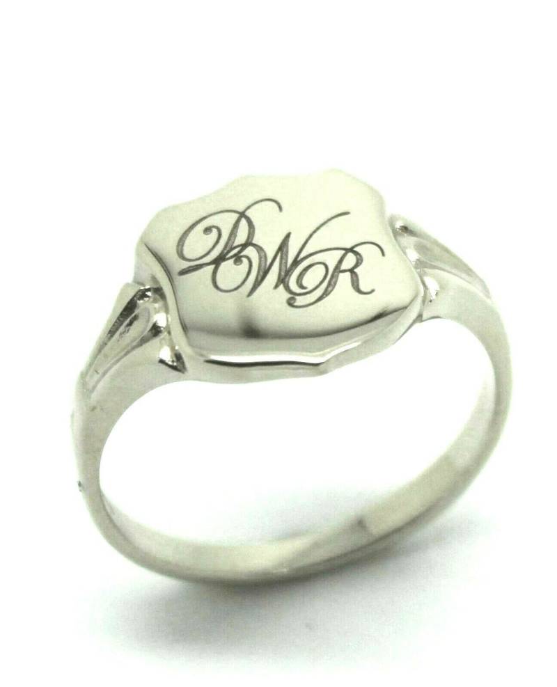 sterling Silber Groß Siegelring Größe 7 Plus Gravur Von Drei Initialen von KaedesignsJewellery