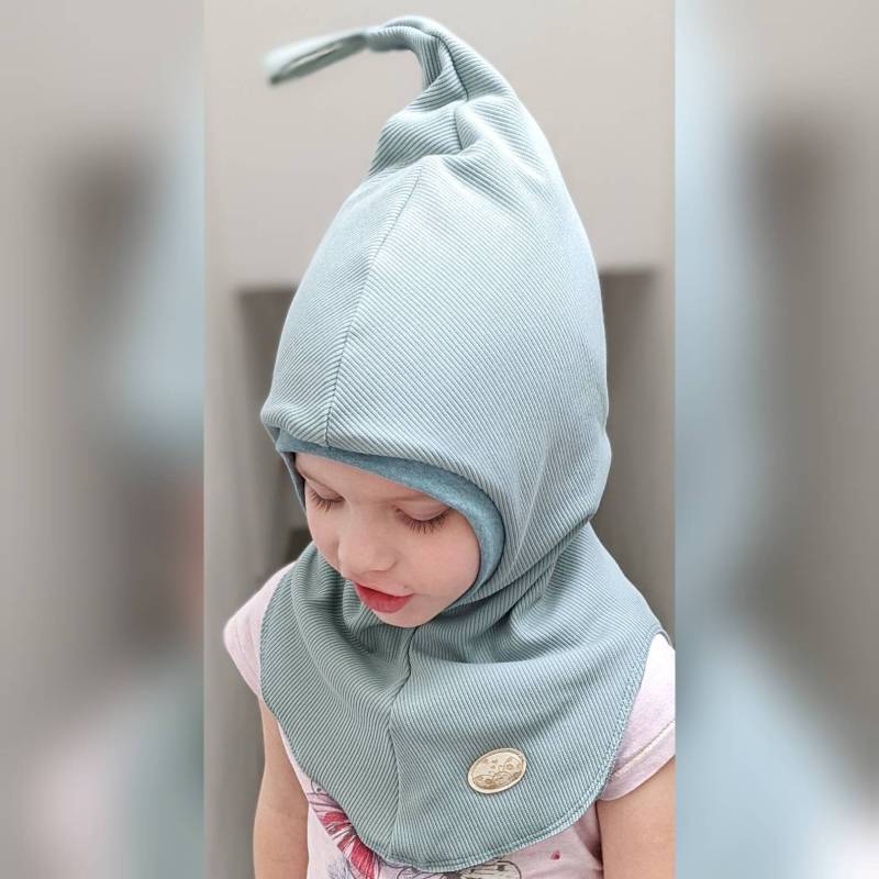 Wende Schlupfmütze Schalmütze Mit Zipfel Kinder Winter Mütze Größe 44-57cm Wintersweat Warm Mint Grün von KaeferMari