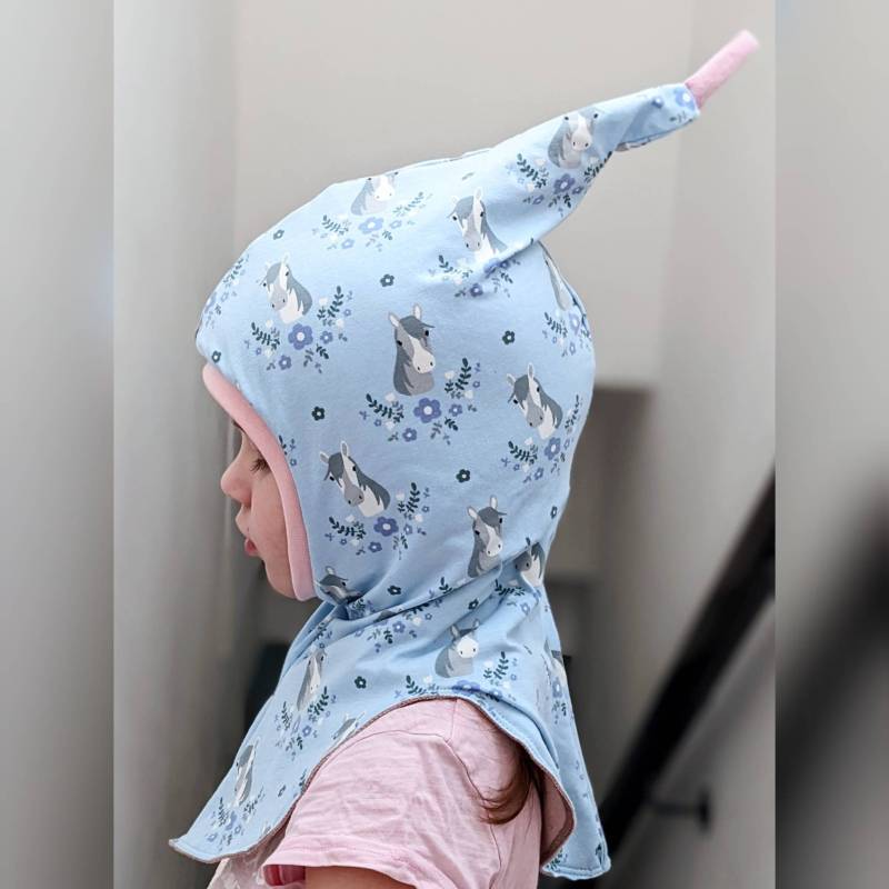 Wende Schlupfmütze Schalmütze Mit Zipfel Pony Pferd Kinder Mädchen Winter Mütze Größe 44-57cm Wintersweat Warm von KaeferMari