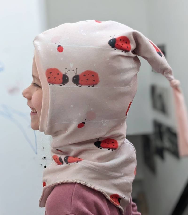 Winter Warme Schlupfmütze Marienkäfer Käfer Ladybird Mit Alpenfleece Schalmütze Zipfel Kinder Mädchen Jungen Mütze Größe 44-57cm von KaeferMari