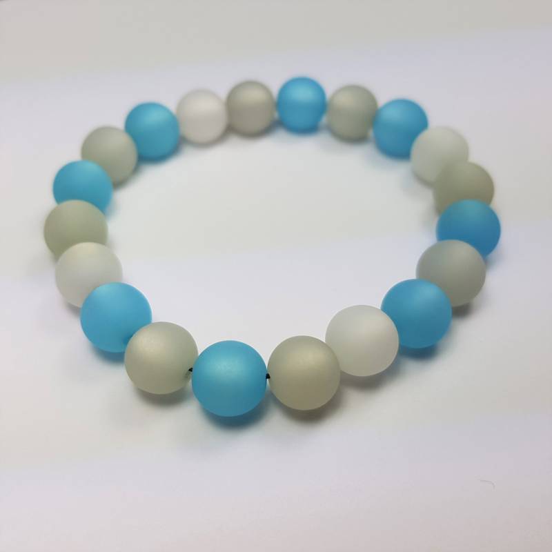 Armband Mit Polarisperlen Und Glasperlen Blau Grau Bayern - Geschenk Für Beste Freundin Schwester Mutter Zum Geburtstag Outfit Sommer von KaehnDesign