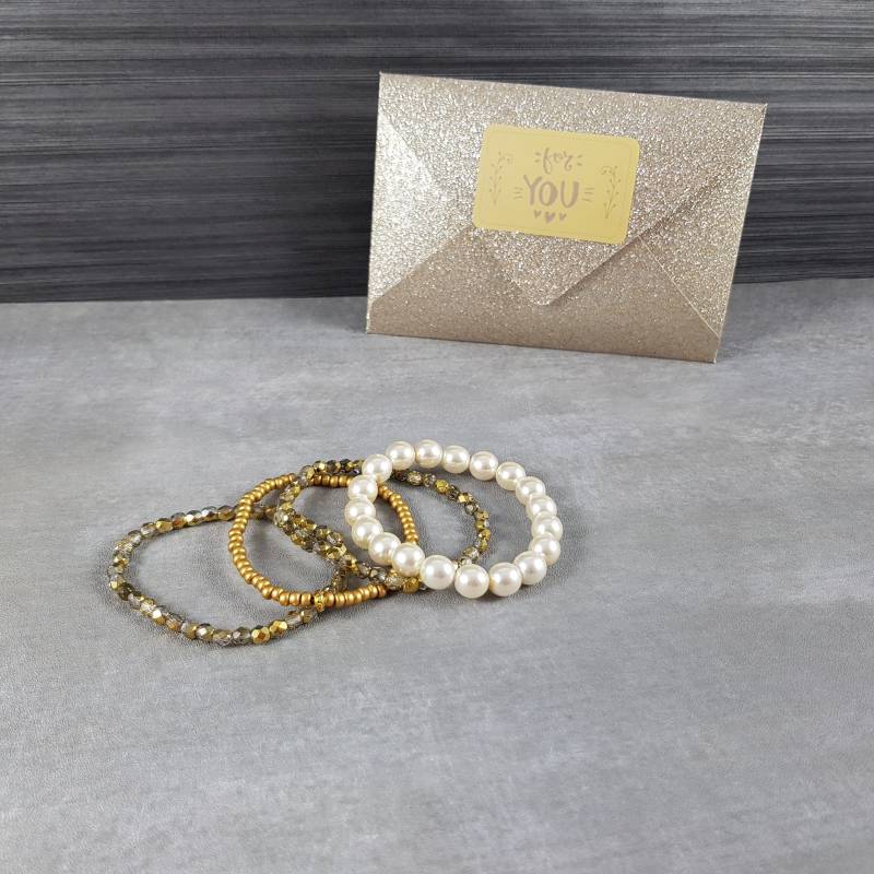 Geschenk Armbänder Glücksbringer Beste Freundin Schwester Tochter Mutter Als Dankeschön Im Umschlag Verpackt Mit Glitzer von KaehnDesign