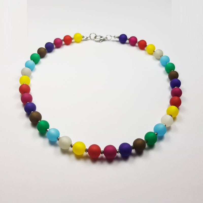 Halskette Mit Polarisperlen Regenbogenfarben - Geschenk Für Beste Freundin Schwester Tochter Mutter Zum Geburtstag von KaehnDesign