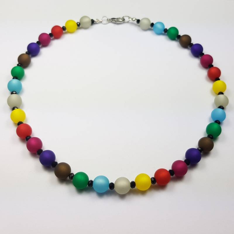 Halskette Mit Polarisperlen Regenbogenfarben - Geschenk Für Beste Freundin Schwester Tochter Mutter Zum Geburtstag von KaehnDesign