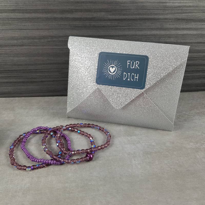 Schöne Armbänder Glücksbringer Beste Freundin Schwester Tochter Mutter Als Dankeschön Umschlag Verpackt Mit Glitzer von KaehnDesign