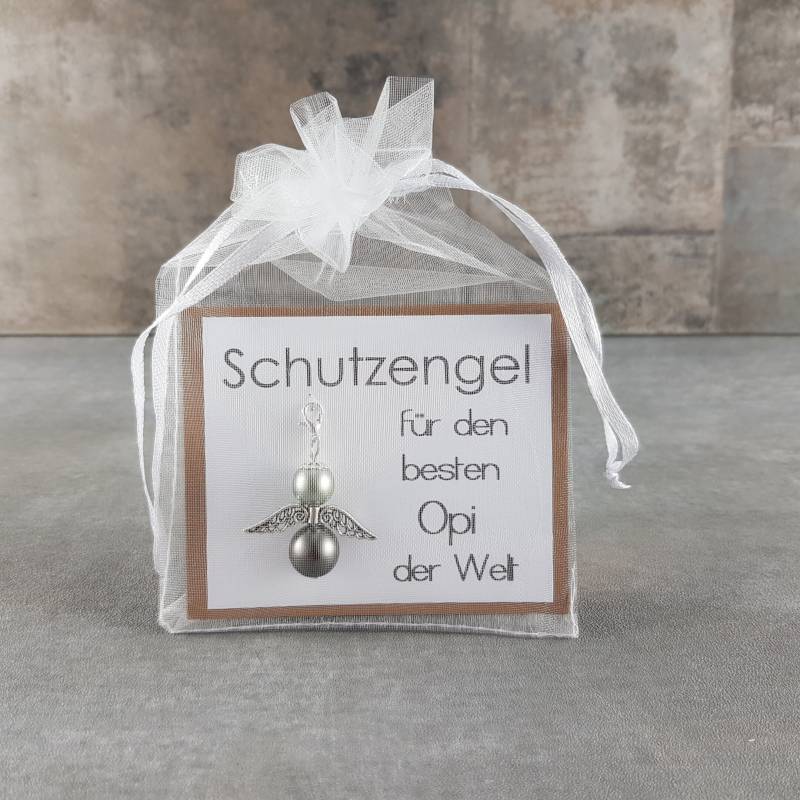 Schutzengel Schlüsselanhänger Geschenk Für Den Besten Opi Der Welt - Glücksbringer Geburtstagsgeschenk Dankeskarte Weihnachtsgeschenk von KaehnDesign