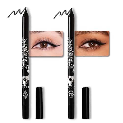 Schwarze Eyeliner-Stifte, Mehrzweck-Gel-Eyelinerstift, wasserfest und schmutzabweisend, langanhaltend, weich, langanhaltend, Eyeliner gegen Schwarze Eyeliner-Stifte, Mehrzweck-Gel-Eyelinerstift, wasserfest und schmutzabweisend, langanhaltend, weich, langanhaltend, Eyeliner gegen von Kaely