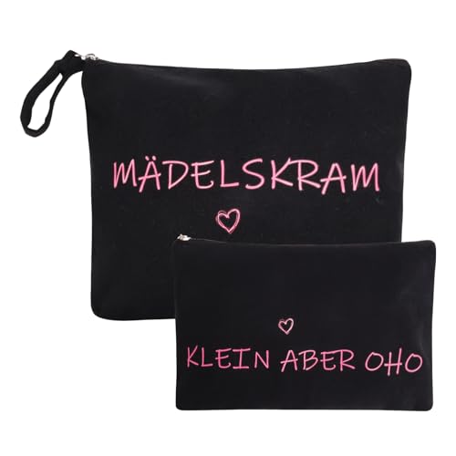 2 Stück Kosmetiktasche Klein, Schwarz Kosmetiktasche Kleine Kosmetiktasche Mädchen für Handtasche, Schminktasche Damen Klein Kosmetikbeutel für Geschenke, Make Up Tasche Mit Reißverschluss Kaempe von Kaempe