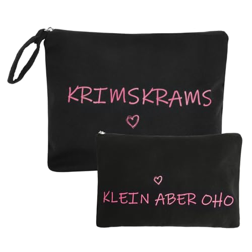 2 Stück Kosmetiktasche Klein, Schwarz Kosmetiktasche Kleine Kosmetiktasche Mädchen für Handtasche, Schminktasche Damen Klein Kosmetikbeutel für Geschenke, Make Up Tasche Mit Reißverschluss Kaempe von Kaempe