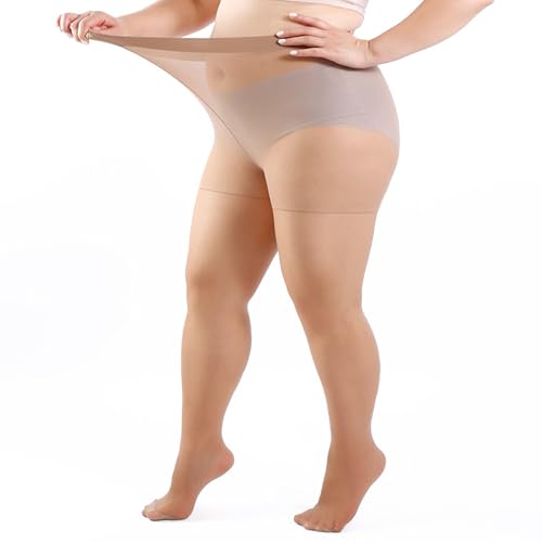 Kaempe Strumpfhosen Damen Grosse Grössen, Feinstrumpfhose Damen Große Größen, Semi-Blickdichte Damen Strumpfhose, Dünne Strumpfhosen Für Damen (2XL) von Kaempe