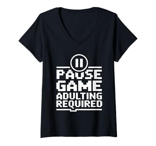 Damen Pause Game Adulting Required Gamer kämpft - T-Shirt mit V-Ausschnitt Damen Pause Game Adulting Required Gamer kämpft - T-Shirt mit V-Ausschnitt von Kämpfungsmodus des Gamer -Erwachsenwerdens
