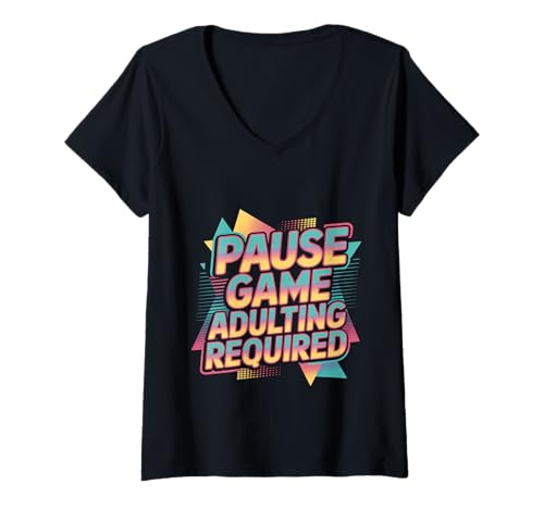 Damen Pause Game Adulting Required Gamer kämpft - T-Shirt mit V-Ausschnitt Damen Pause Game Adulting Required Gamer kämpft - T-Shirt mit V-Ausschnitt von Kämpfungsmodus des Gamer -Erwachsenwerdens