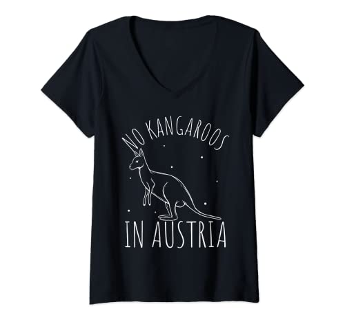 Damen No Kangaroos in Austria Känguru Zoo Känguru Fan T-Shirt mit V-Ausschnitt Damen No Kangaroos in Austria Känguru Zoo Känguru Fan T-Shirt mit V-Ausschnitt von Känguru Österreich Zoo Geschenke & Designs