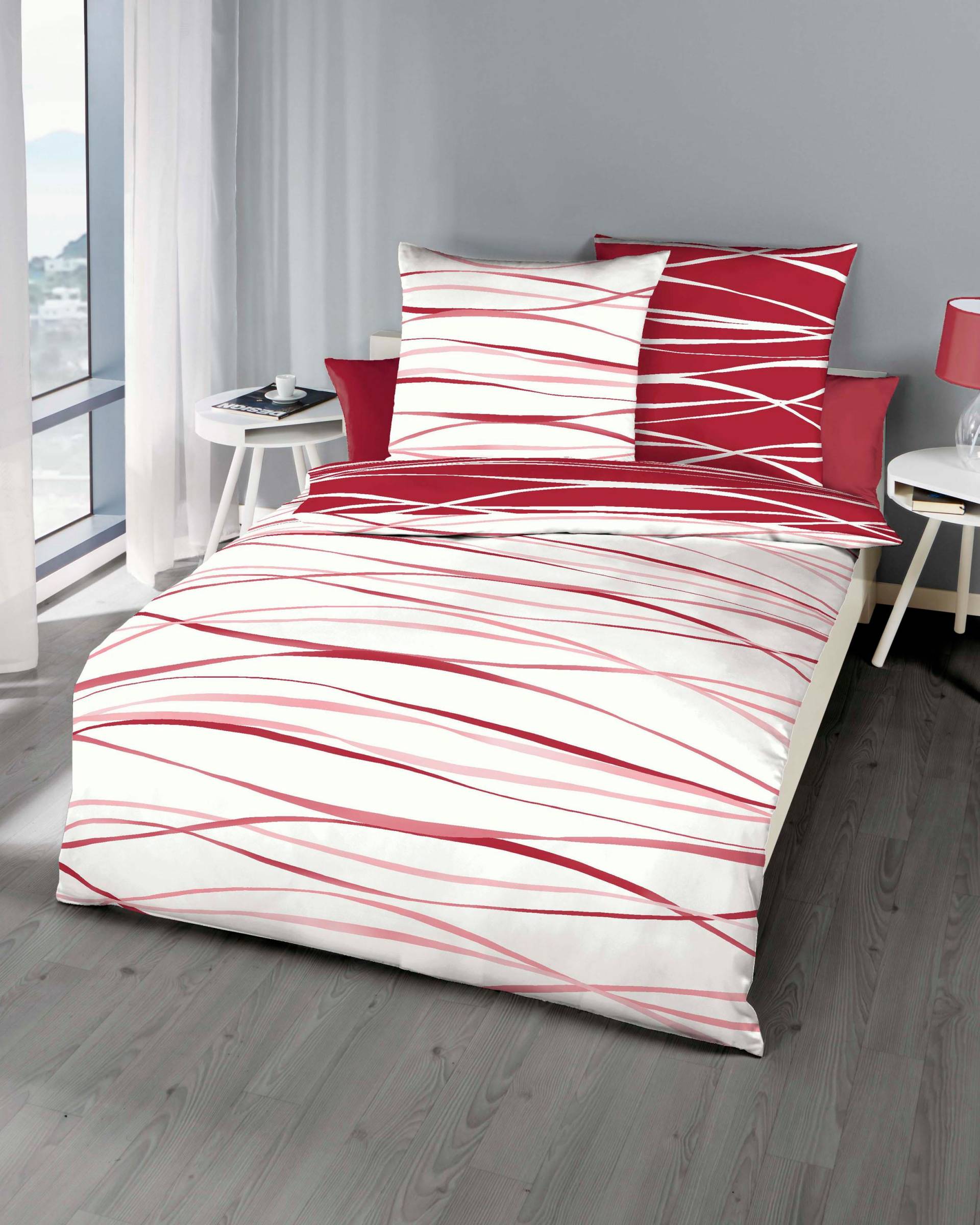 Kaeppel Bettwäsche "MOTION, IN GR. 135X200, 155X220 ODER 200X200 CM, MIT REIßVERSCHLUSS", aus Baumwolle, mit feinen Wellenlinien, wahlweise mit Wendeoptik Kaeppel Bettwäsche "MOTION, IN GR. 135X200, 155X220 ODER 200X200 CM, MIT REIßVERSCHLUSS", aus Baumwolle, mit feinen Wellenlinien, wahlweise mit Wendeoptik von Kaeppel