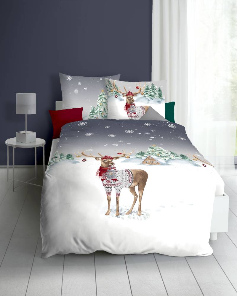 Kaeppel Bettwäsche "Weihnachtshirsch" 2 Stk. tlg. von Kaeppel