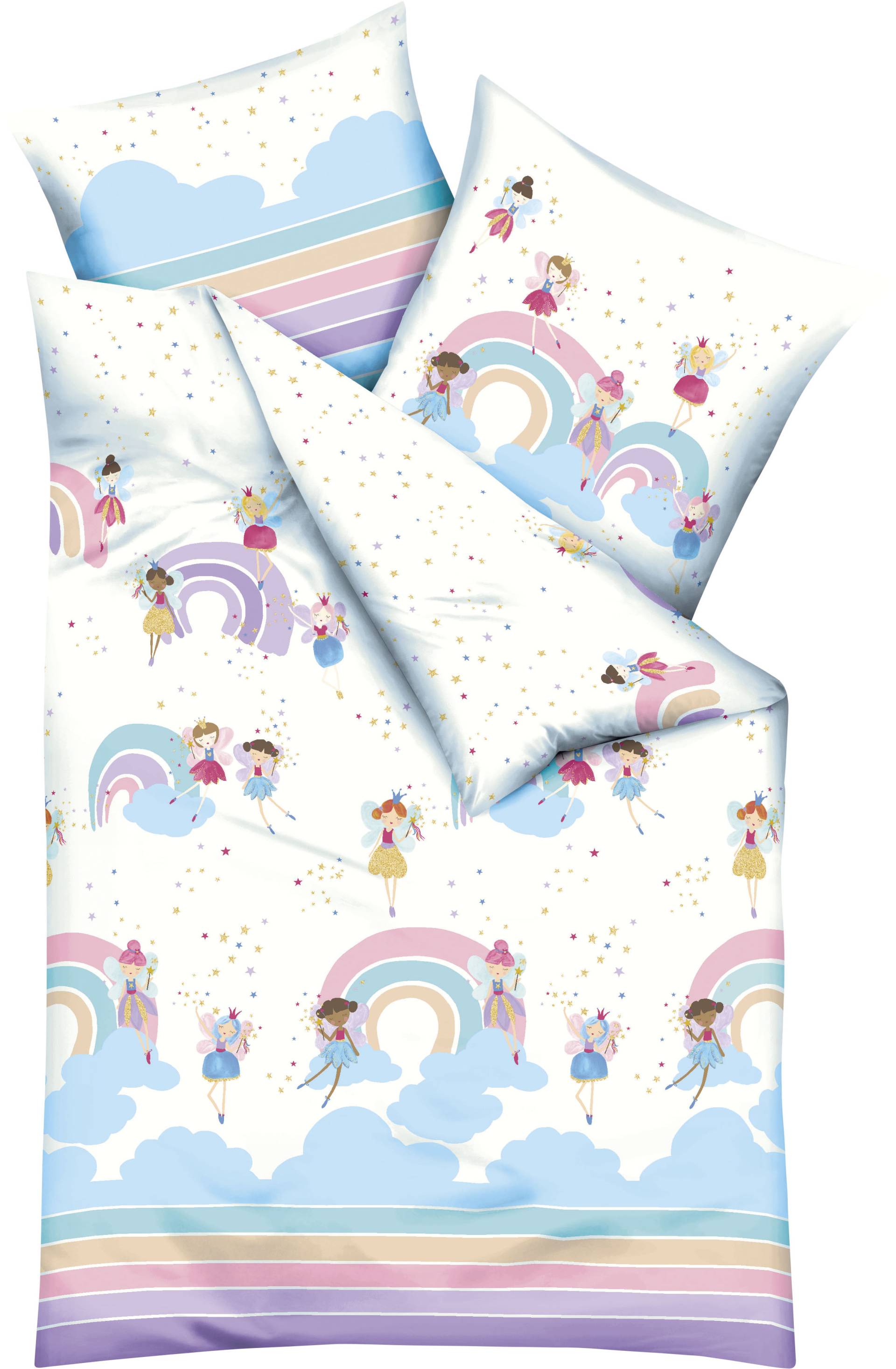 Kaeppel Kinderbettwäsche "Rainbow Fairies", (2 tlg.), Mit Regenbogenmuster und Feen von Kaeppel