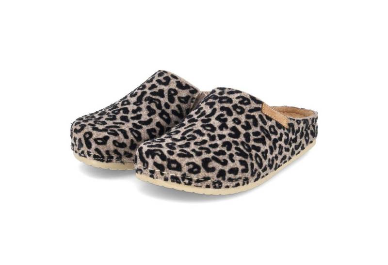 Kaerlek Kaerlek 8125-21-beige animal Damen Filz braun-kombi Pantolette von Kaerlek